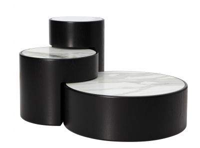 Levels Coffee Table Couchtisch Eiche Natur schwarz - Calacatta Marmor PER/USE